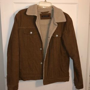 Brandy Melville fleece-lined tan corduroy jacket